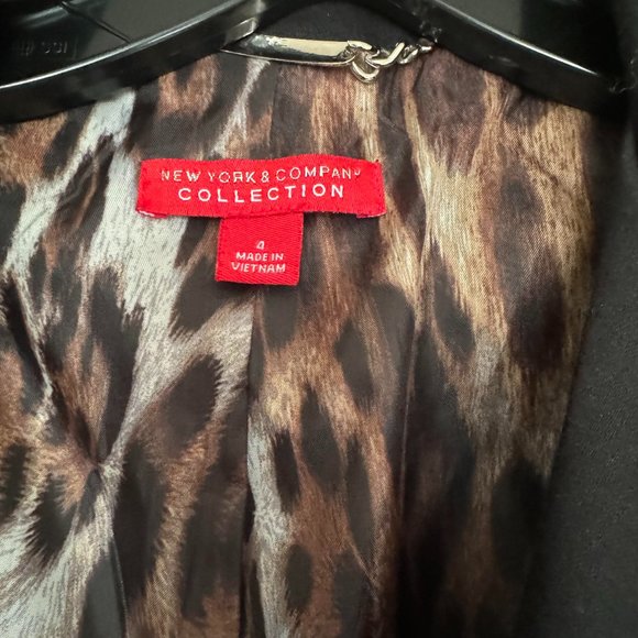 Excellent Trendy Trench Coat Belt Cotton Small 4 Above Knee Animal Print Lining - Picture 6 of 10